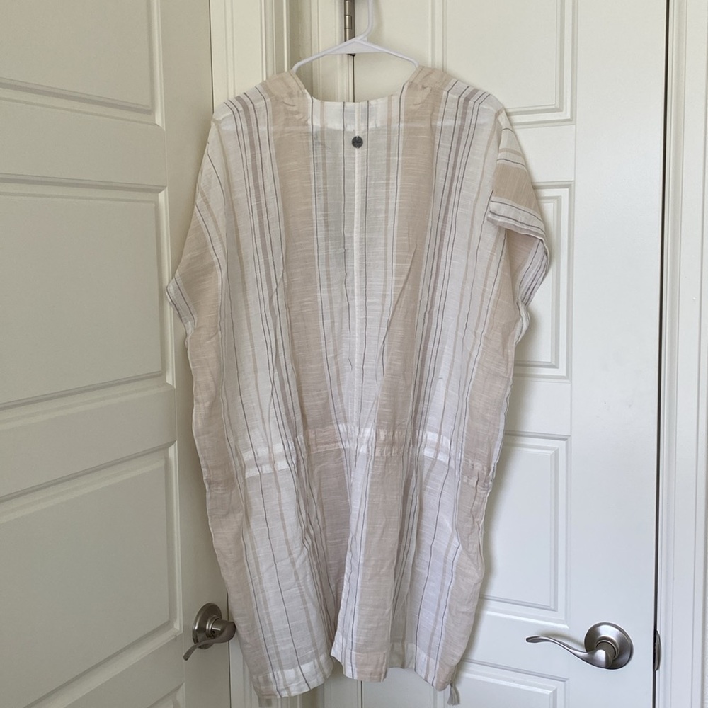 Brand new with tags - Prana swim cover.  Medium. Tan  & cream. Organic cotton - Picture 6 of 7